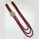 NAFJ Classic Beads And Crystal Stone Long Necklace for Men