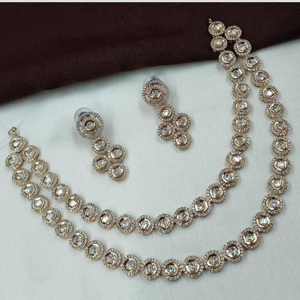 NAFJ Premium Polki Kundan Necklace Set