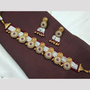 NAFJ Antique Finish Choker with Beads and Earrings