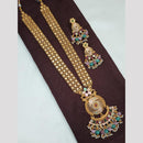 NAFJ Long Necklace Set with Pearls and Meenakari Detailing