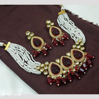 NAFJ Designer Pearls Kundan and Beads Choker Necklace set