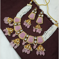 NAFJ Designer Pearls Kundan and Beads Choker Necklace set
