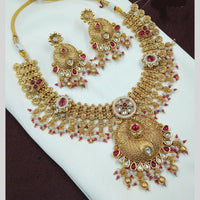 NAFJ Kundan And Beads Necklace Set