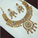 NAFJ Kundan And Beads Meenakari Necklace Set