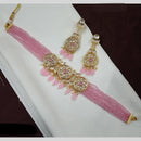 NAFJ Polki Kundan And Beads Choker Necklace Set