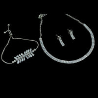 NAFJ Timeless Sparkle Crystal Stone Combo Necklace Set