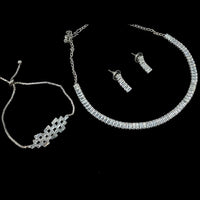 NAFJ Timeless Sparkle Crystal Stone Combo Necklace Set