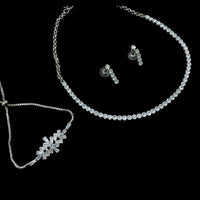 NAFJ Timeless Sparkle Crystal Stone Combo Necklace Set