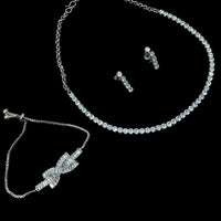NAFJ Timeless Sparkle Crystal Stone Combo Necklace Set