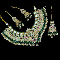 NAFJ Royal Pachi Polki Kundan Pearls And Beads Necklace Set