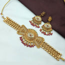 NAFJ Antique Choker with Pota Stone and Pearl Necklace Set