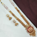 NAFJ Pota Stone And Pearl Long Necklace Set