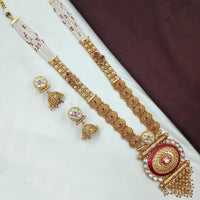 NAFJ Pota Stone And Pearl Long Necklace Set