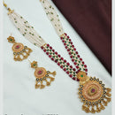 NAFJ Pota Stone And Pearl Long Necklace Set