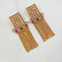 NAFJ Crystal Stone Royal Tassel Droplets Earrings