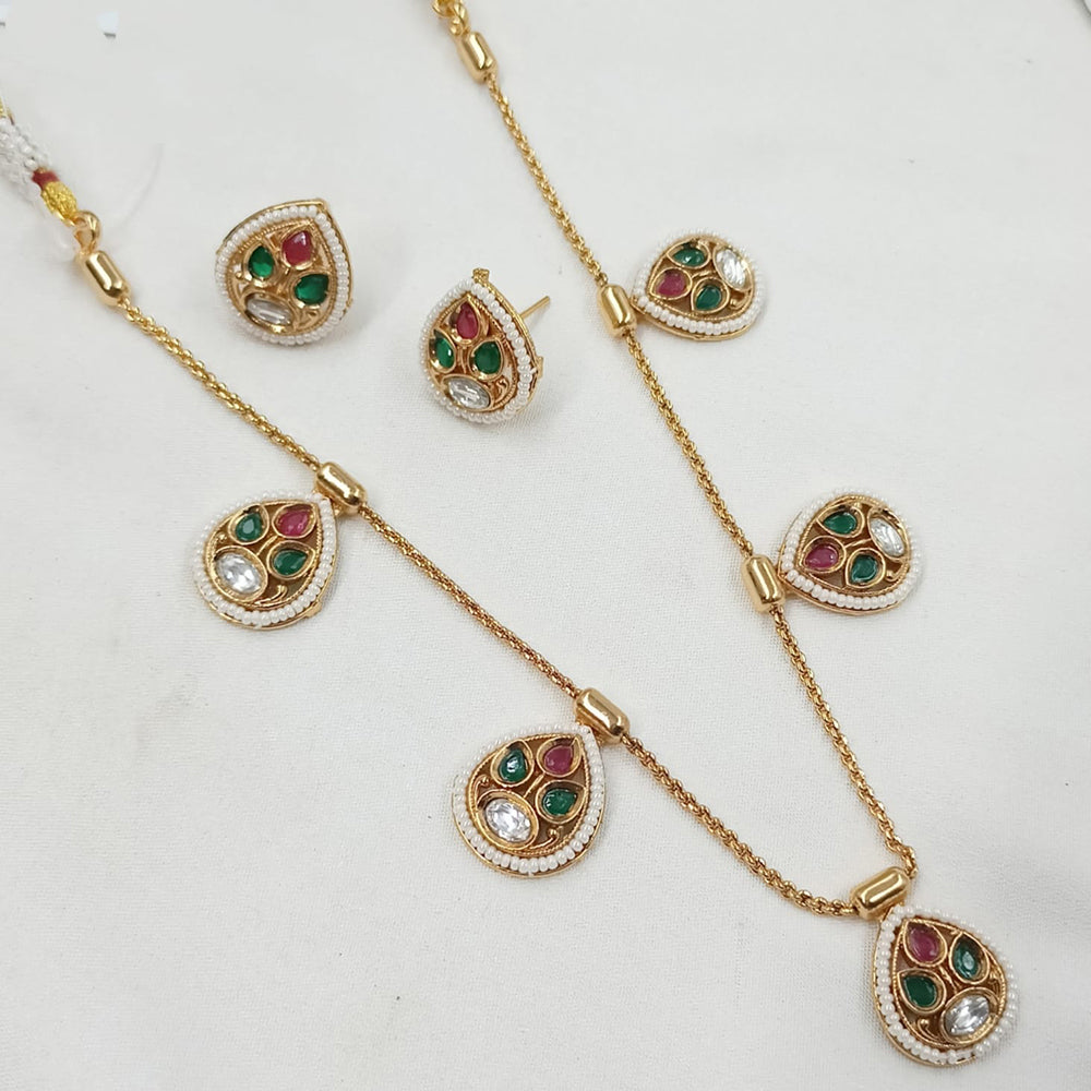 NAFJ Kundan Gleaming Grace Ensemble Necklace Set