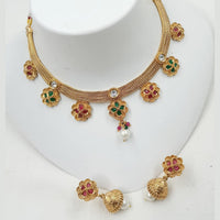 NAFJ Elegance Kundan and Pota Stone Necklace Set