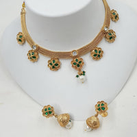 NAFJ Elegance Kundan and Pota Stone Necklace Set