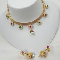 NAFJ Elegance Kundan and Pota Stone Necklace Set