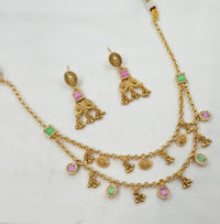 NAFJ Festive Bloom Double Layer Pota Stone Necklace Set