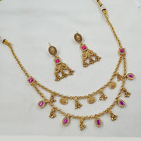 NAFJ Festive Bloom Double Layer Pota Stone Necklace Set