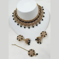 NAFJ Crystal And Pota Stone Beads Choker Necklace Set