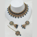 NAFJ Crystal And Pota Stone Beads Choker Necklace Set