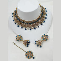 NAFJ Crystal And Pota Stone Beads Choker Necklace Set