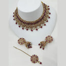 NAFJ Crystal And Pota Stone Beads Choker Necklace Set