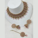 NAFJ Crystal And Pota Stone Beads Choker Necklace Set