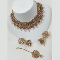 NAFJ Crystal And Pota Stone Beads Choker Necklace Set