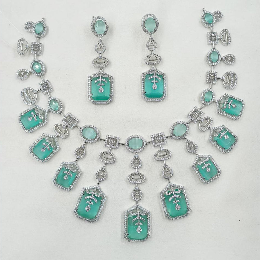 NAFJ Majestic Shine American Diamonds Necklace Set