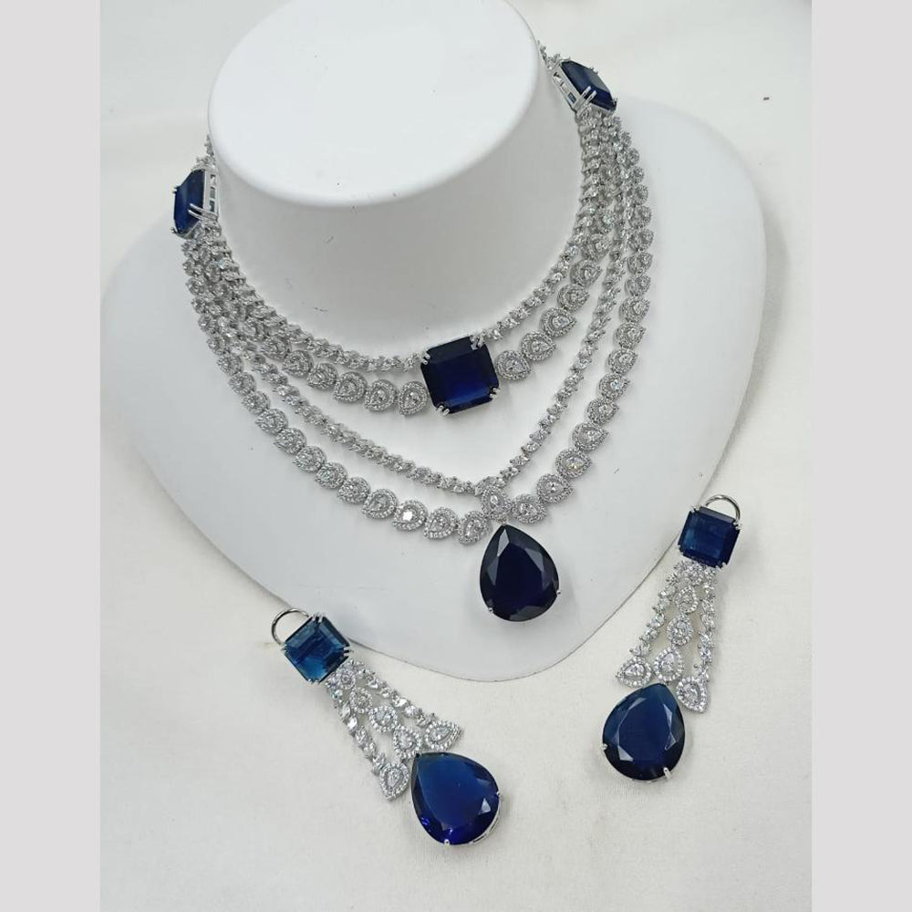 NAFJ Trendy American Diamonds For Glam Nights Necklace Set