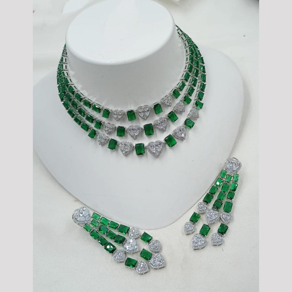 NAFJ Sparkling American Daimonds For Modern Elegance Necklace Set