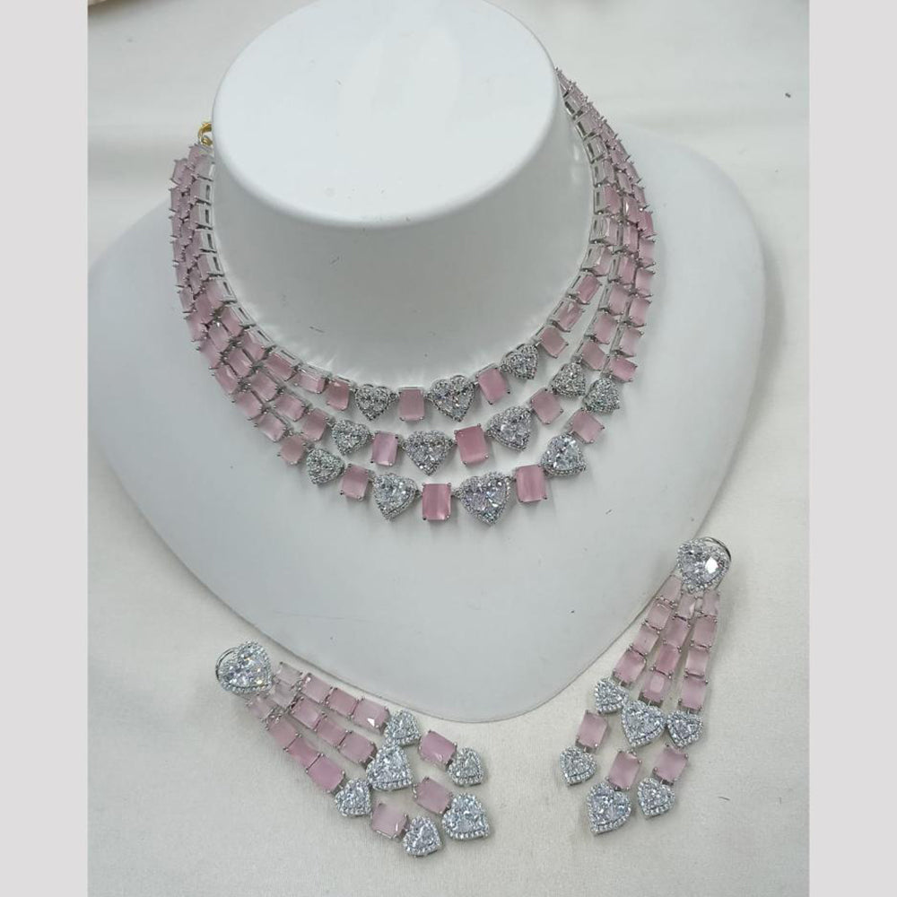 NAFJ Sparkling American Daimonds For Modern Elegance Necklace Set