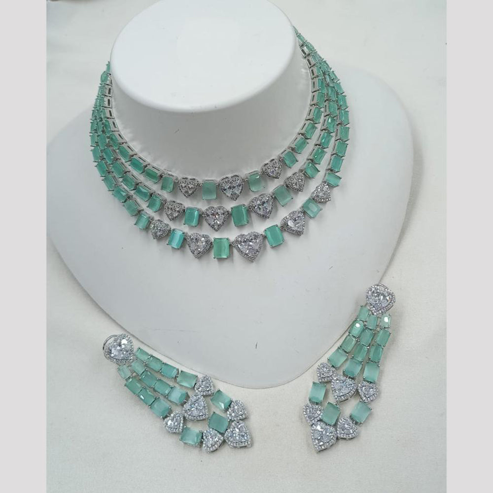 NAFJ Sparkling American Daimonds For Modern Elegance Necklace Set