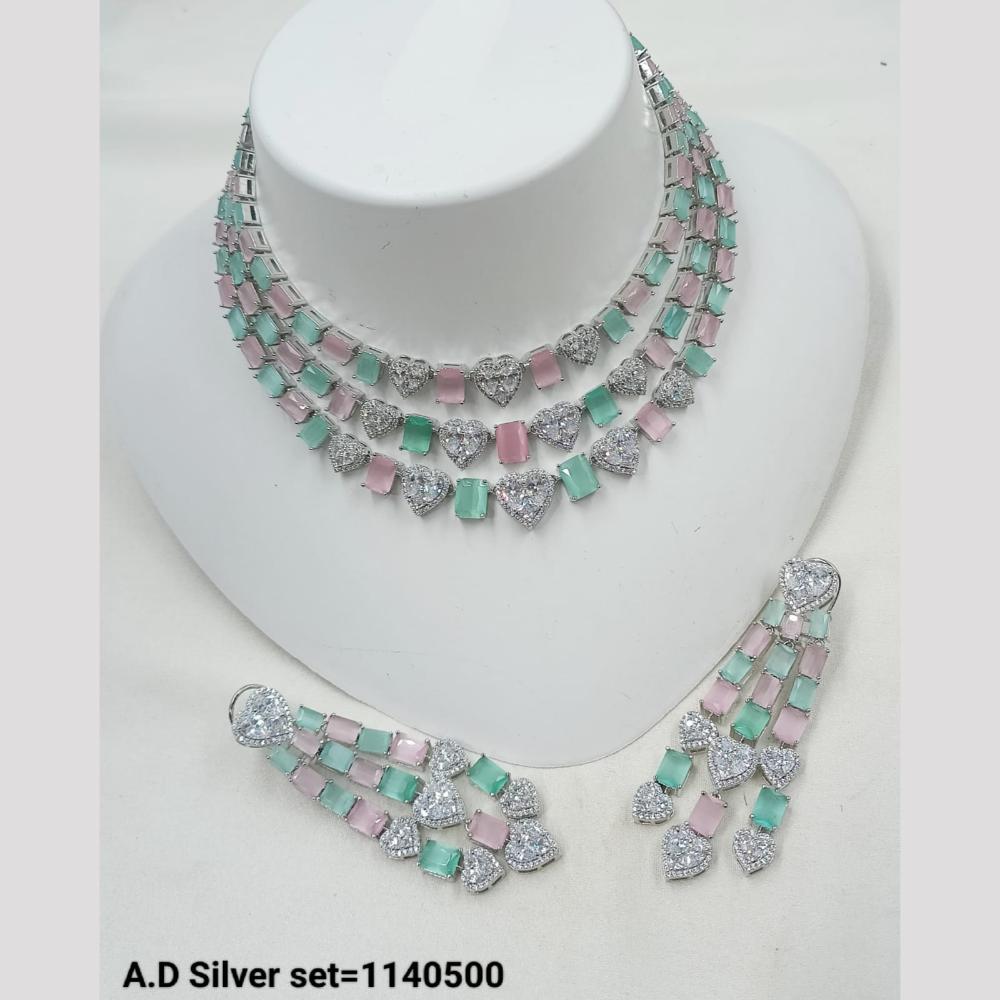 NAFJ Sparkling American Daimonds For Modern Elegance Necklace Set