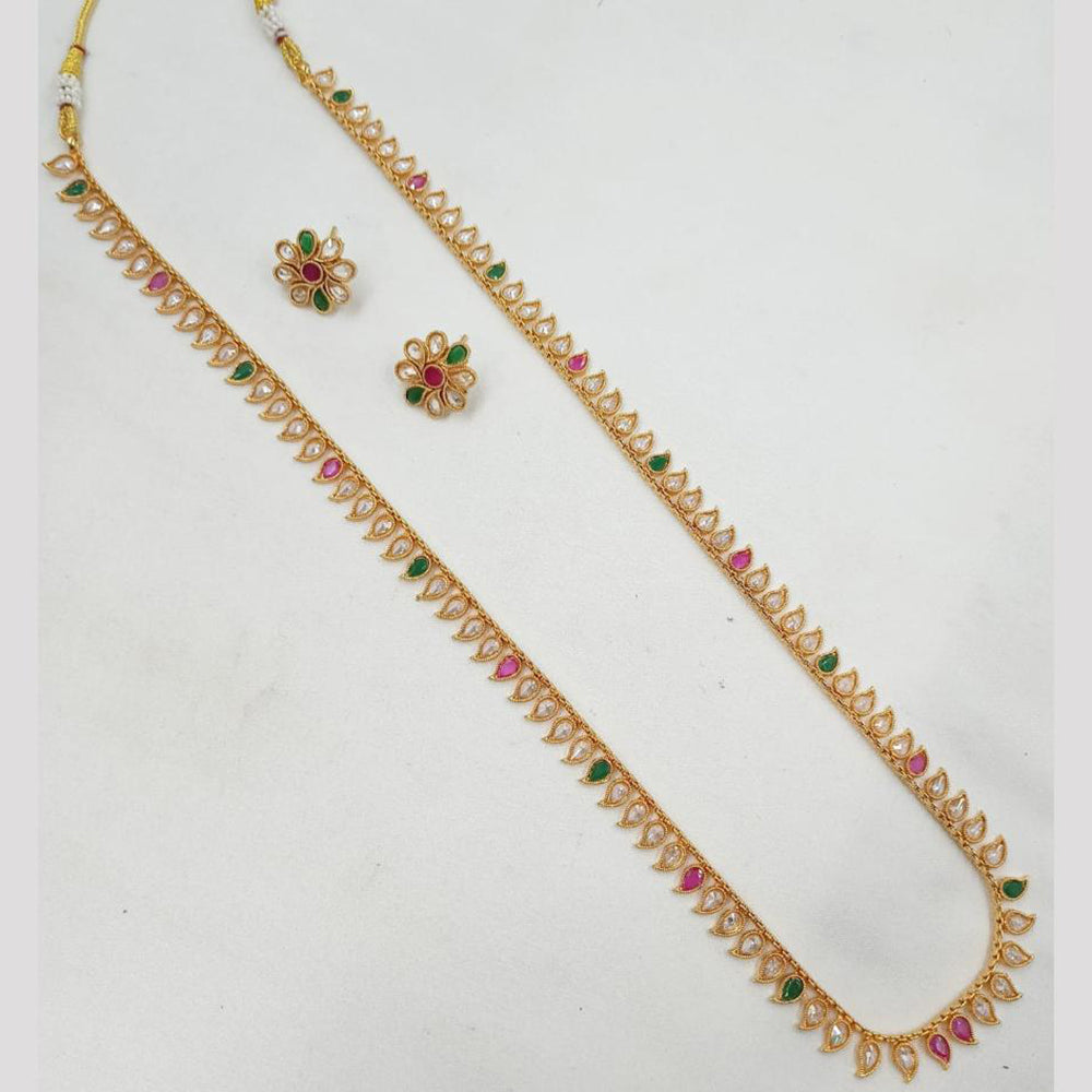 NAFJ Stylish Crystal Long Necklace Set For Evelated Outfits