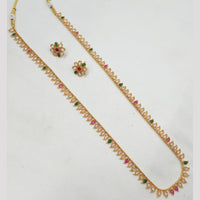 NAFJ Stylish Crystal Long Necklace Set For Evelated Outfits