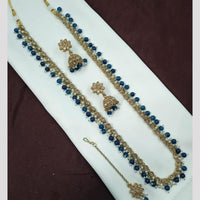 NAFJ Luxe Crystal And Pearl Long Necklace Set Elegant Sparklr For Every Ocssions
