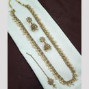 NAFJ Luxe Crystal And Pearl Long Necklace Set Elegant Sparklr For Every Ocssions