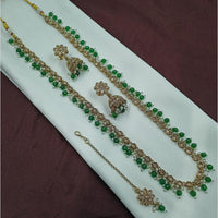 NAFJ Luxe Crystal And Pearl Long Necklace Set Elegant Sparklr For Every Ocssions