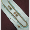 NAFJ Luxe Crystal And Pearl Long Necklace Set Elegant Sparklr For Every Ocssions