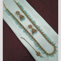 NAFJ Luxe Crystal And Pearl Long Necklace Set Elegant Sparklr For Every Ocssions