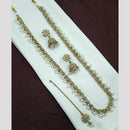 NAFJ Luxe Crystal And Pearl Long Necklace Set Elegant Sparklr For Every Ocssions