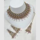 NAFJ Classic Crystal And Pearl Statement Choker Necklace Set