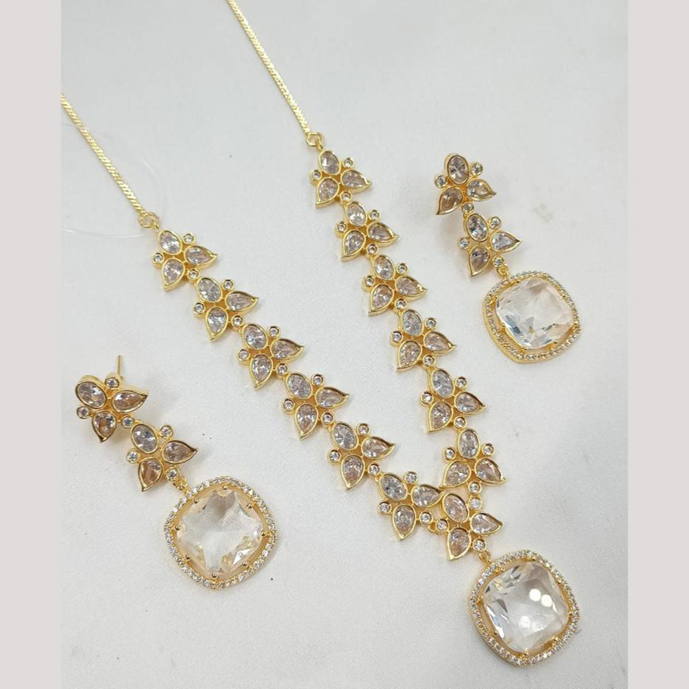NAFJ Sparkling Crystal And Austrian Stone Designer Necklace Set