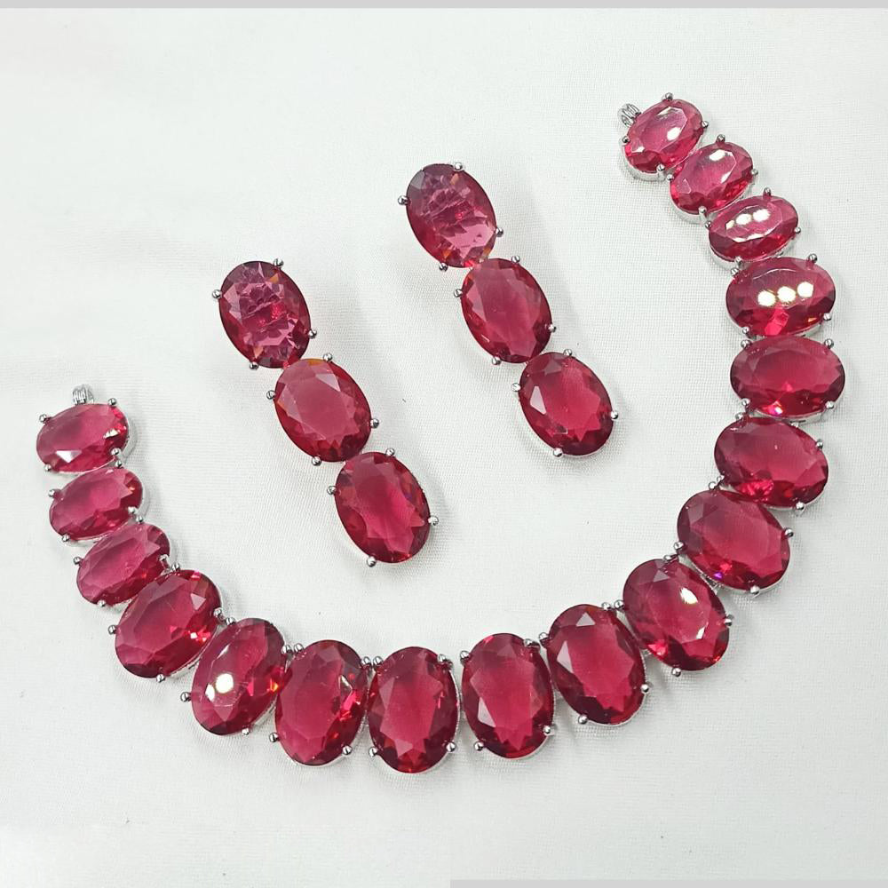 NAFJ Crystal Stone Necklace Set