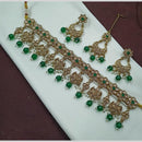 NAFJ Crystal Stone Pearl  And Beads Necklace Set