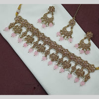 NAFJ Crystal Stone Pearl  And Beads Necklace Set